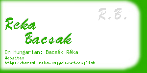 reka bacsak business card